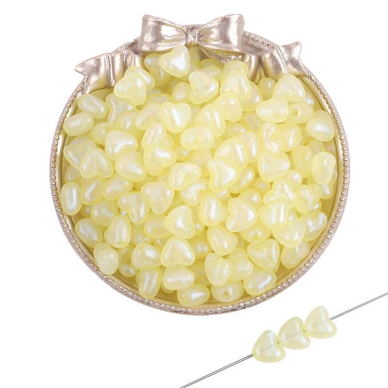 Iridescent Acrylic Pentagram & Peach Heart Beads for DIY Jewelry Making