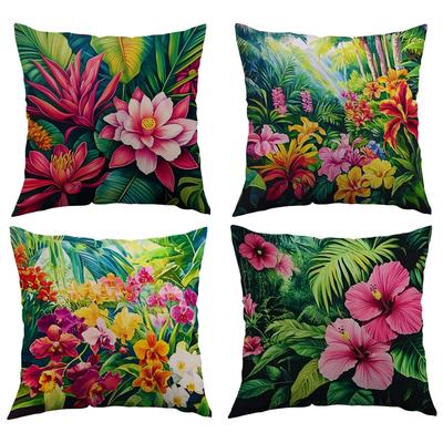 Pflanzen Blumenmuster Kissenbezug Schlafzimmer Fensterbank Erkerfenster Kissen Kissenbezug Quadratischer Kissenbezug Kurzer Plüsch