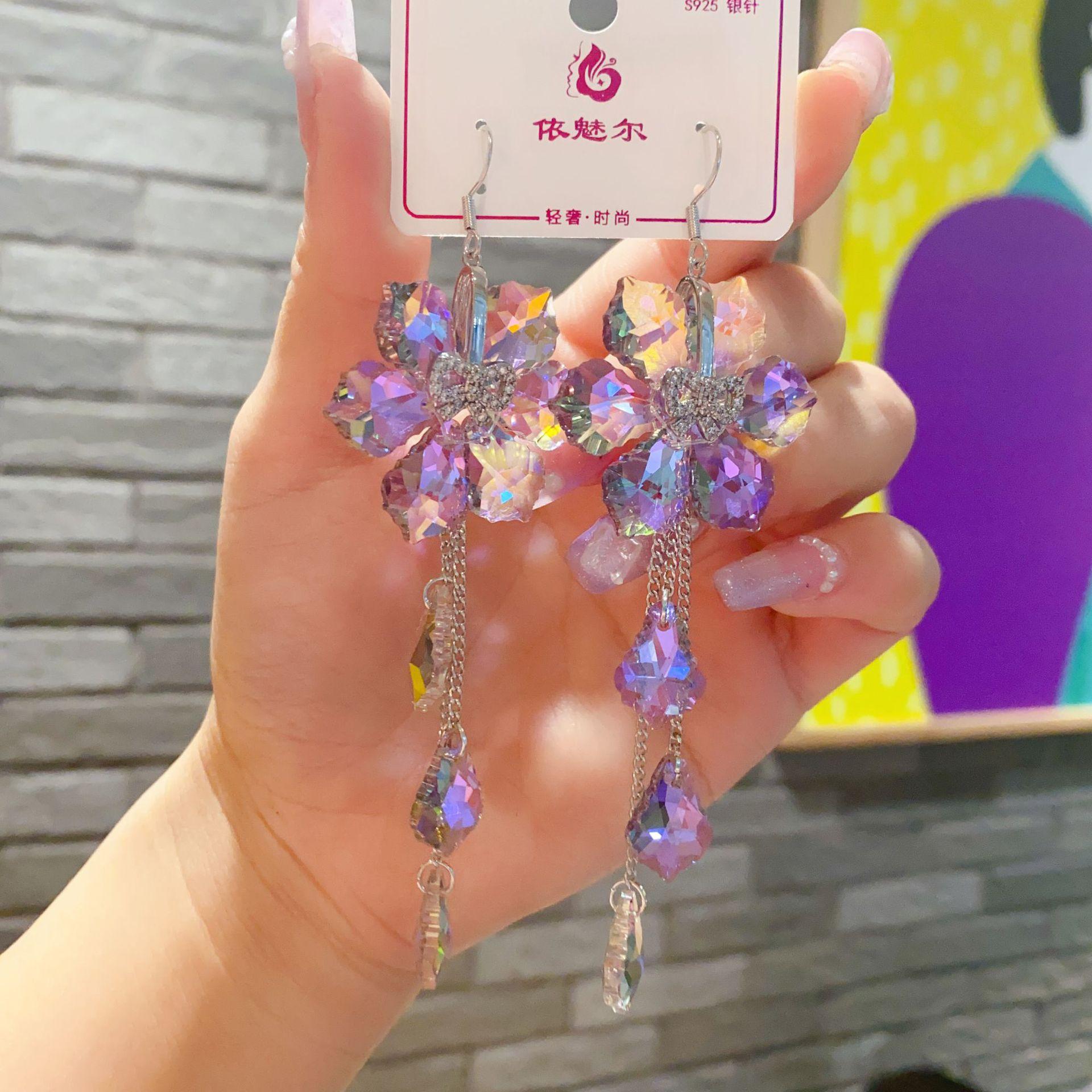 

Новинка моды Винтажные эффектные женские серьги для женщины кристаллы Элегантные вечерние украшения стразы капля длинные Ювелирные изделия