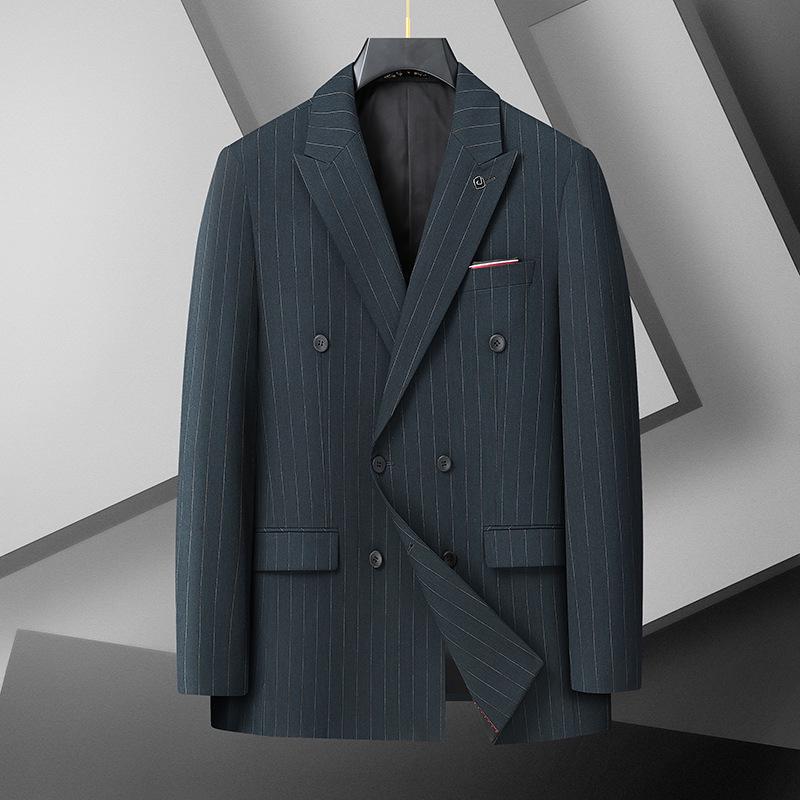 

Мужской смокинг большого размера двубортный с лацканами пик - Свадебный костюм-тройка 200