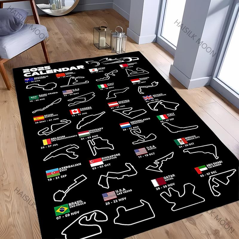 

2025 F1 Formula 1 Motorsport Track Theme Carpet New Release! Bedroom LivingRoom Sofa Gaming Room Rug Racing Lover Mat Great Gift 40cm x 60cm