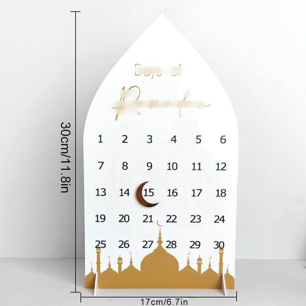 

3D Moon Castle Acrylic KT Board Calendar Desktop Ornament Festival Home Decoration Traditional Middle Eastern Festival Gifts