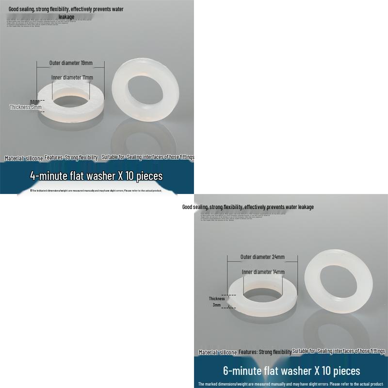 4-Minute Water Heater Seal: Silicone and Rubber Gaskets for Shower, 6-Point Inlet Pipe, 1-Inch Water Meter