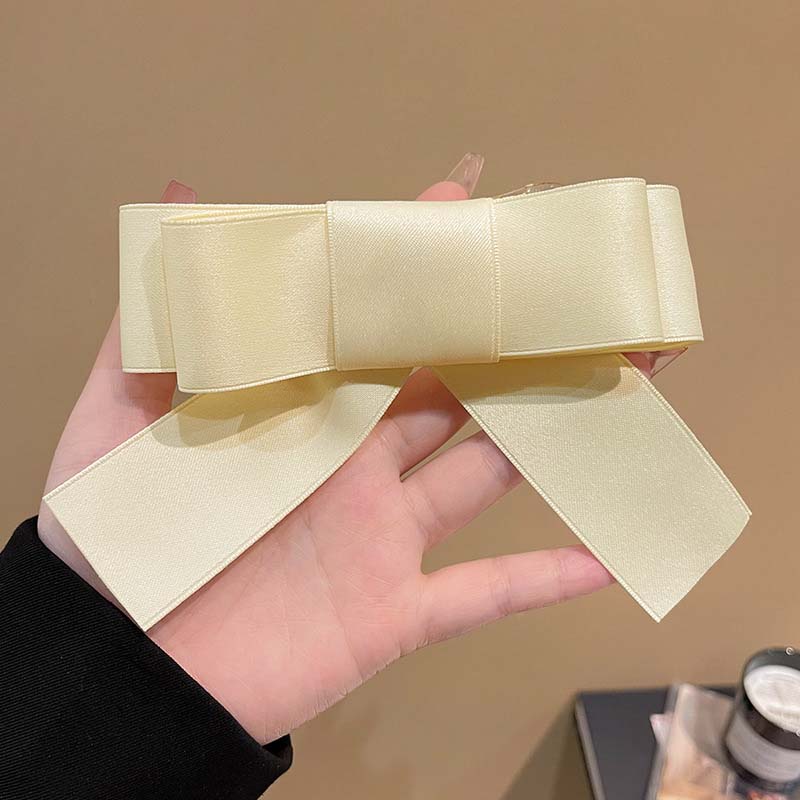 Elegant Fabric Hair Bow Hairpin for Women Girls Sweet Ribbon Hair Clips Black White Bow Top Clip Female Hair Accessories