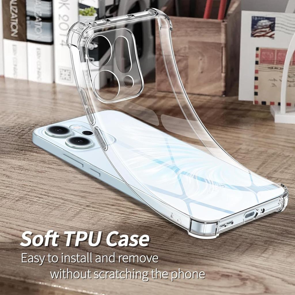 Przezroczyste etui TPU dla OPPO Reno 14 Pro 14F Reno14 F 5G Pokrowiec ochronny Cztery narożniki Odporny na wstrząsy Bumper Coque Fundas