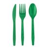 Emerald Green Disposable Tableware Set: Plates, Cups, Napkins