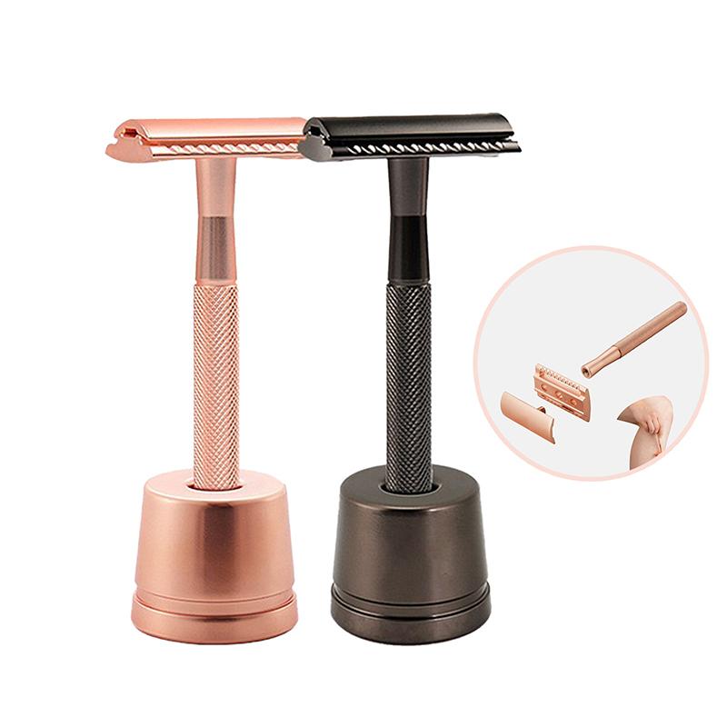 Kadınlar İçin Çift Kenarlı Güvenlikli Tıraş Bıçağı Tek Bıçaklı Tıraş Bıçakları 5 Adet Jilet Bıçağı ile Erkek Metal Tıraş Bıçağı Yeniden Kullanılabilir