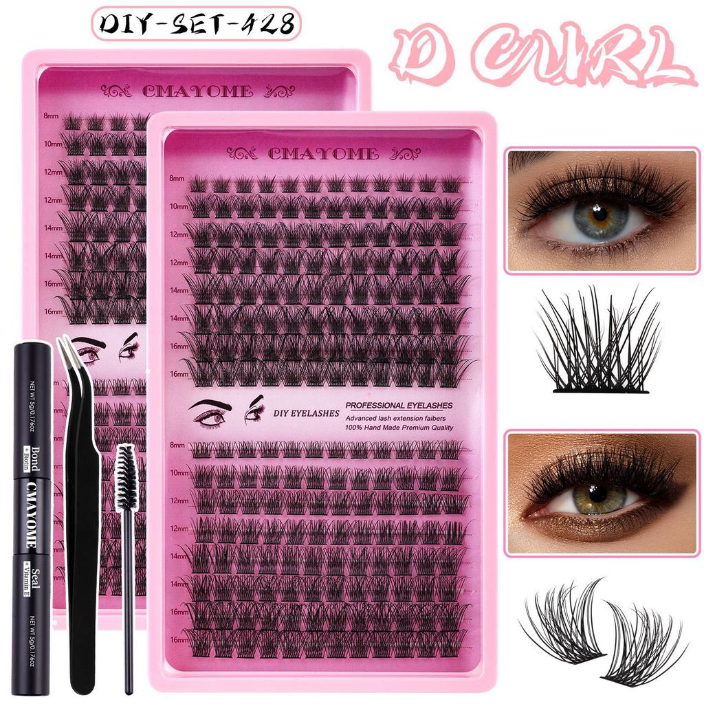 Single Cluster 192 Clusters C Song False Eyelash Set 8-18Mmdiy Segmented Grafting Thick Eyelashes