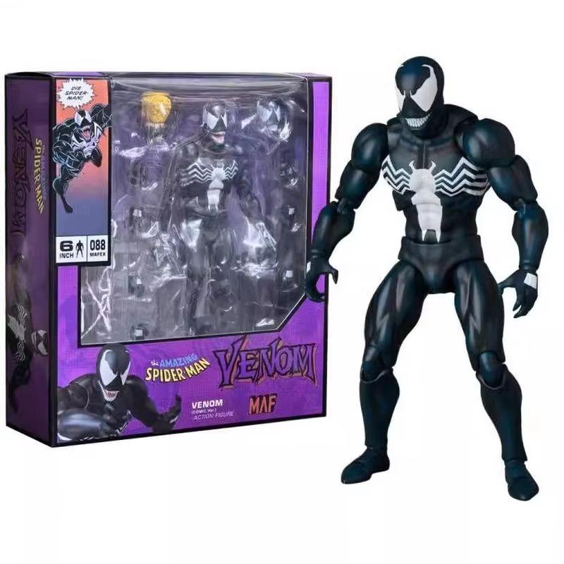 16cm Anime Spider Man Model Kit Doll Action Figures Trendy Toys Desktop Ornament Boy Collectible Statue Gifts MAF VENOM KO Poseable Articulated Scale