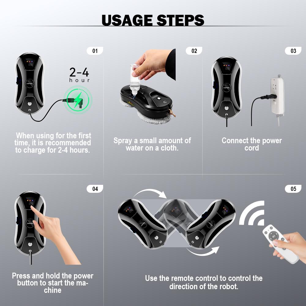 ChOVERY Vacuum Cleaner Window Electric Glass Window Cleaning Robot  APP Control  Robot Window Cleaner Automatic Water Spray