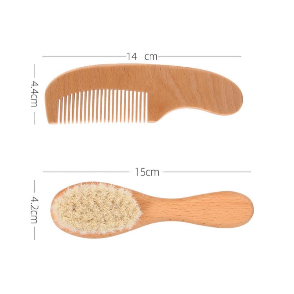 2pcs Comb and Brush Set Baby Care Beech Wood Brush and Comb Gift Set TG183