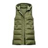 Women's Casual Hooded Cotton-Padded Vest Jacket Sleeveless Outerwear for Fall and Winter