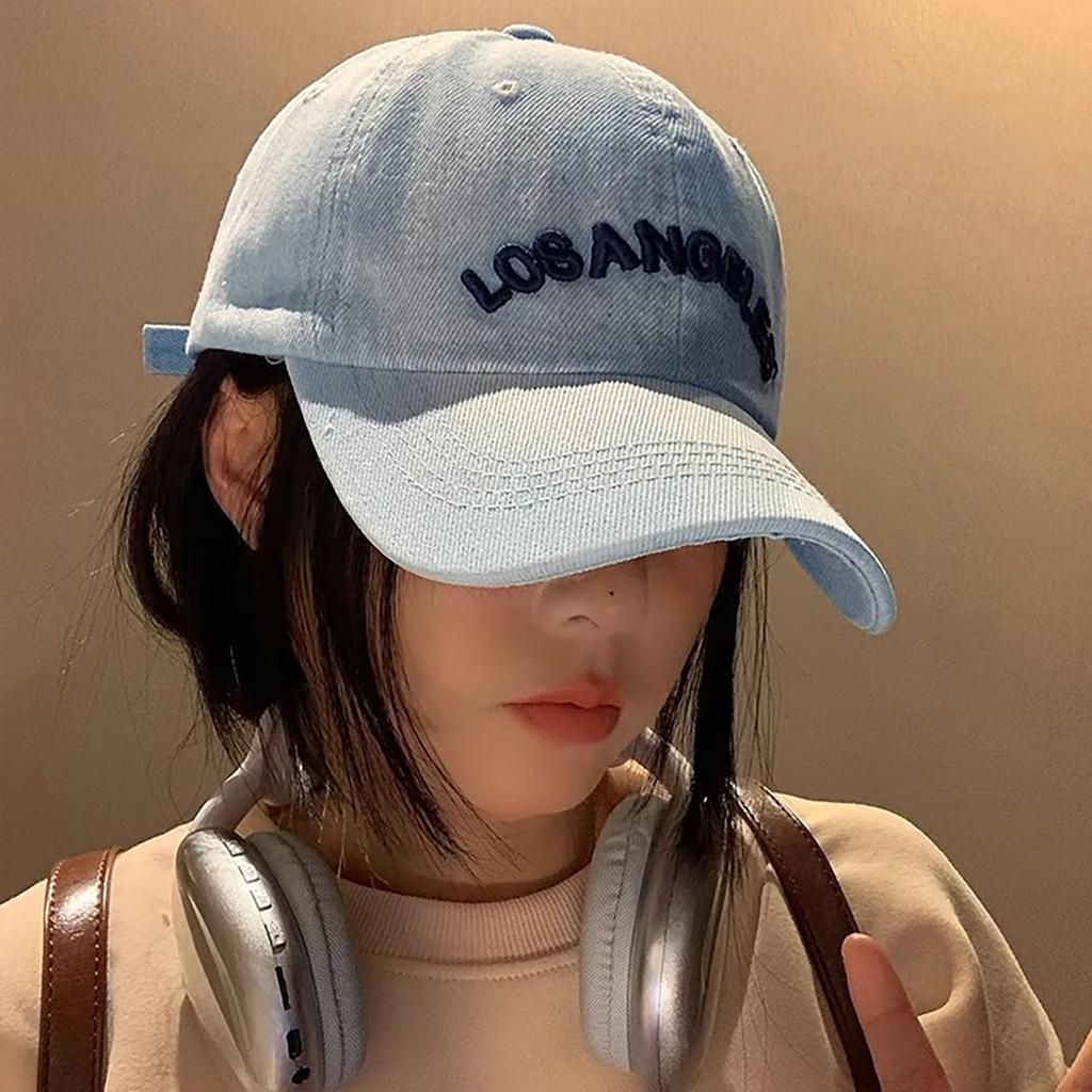 Hat For Women Sun Protection Duck Tongue Hats Letter Print Embroidery Peaked Cap For Men And Women Fashion Blue Denim Visors Ricygvm Cowboy Baseball