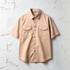 Men's European Size Summer New Style 100% Cotton Men's Work Shirt Short Sleeve Casual Multi-pocket Shirt