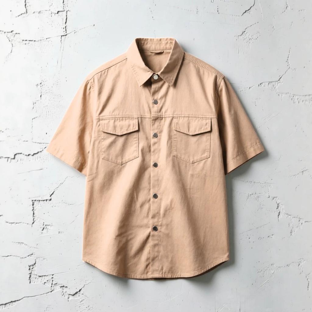 Men's European Size Summer New Style 100% Cotton Men's Work Shirt Short Sleeve Casual Multi-pocket Shirt