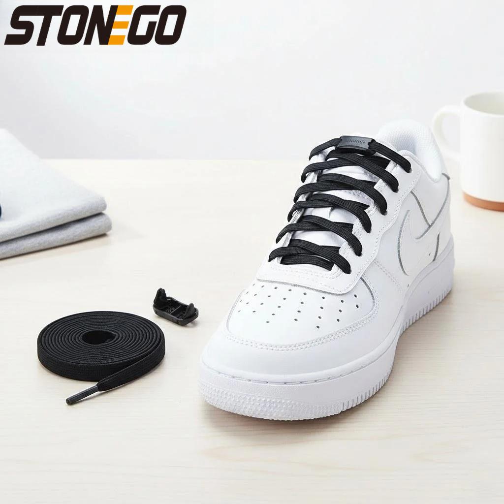 1Pair No Tie Elastic Shoelaces for Sneakers Flat Rubber Bands Quick Fit for Kids and Adults Durable Shoelace Replacement