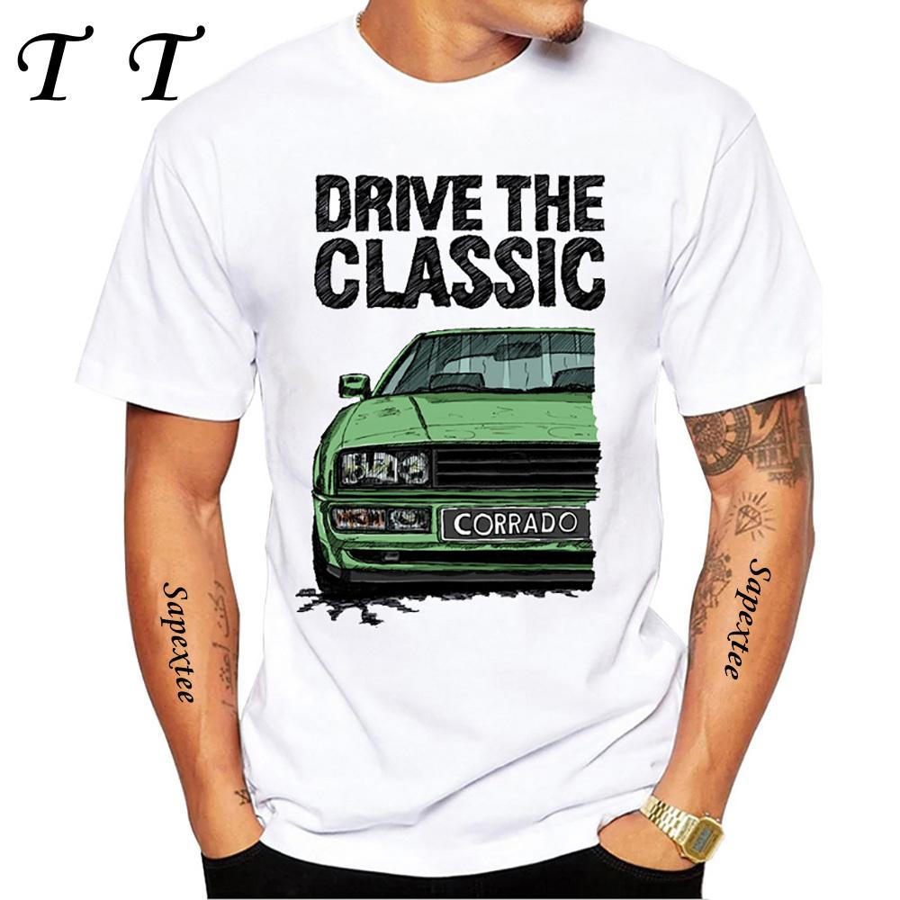 90s Drive The Classic Corrado Tshirt Summer Men Short Sleeve Hip Hop Boy Casual White Tops Legend Car Funny Design Cool Tees