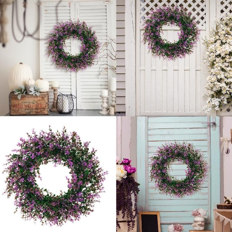 Artificial Front Door Wreath 4 Season Eucalyptuses Flowers Wreath for Wedding