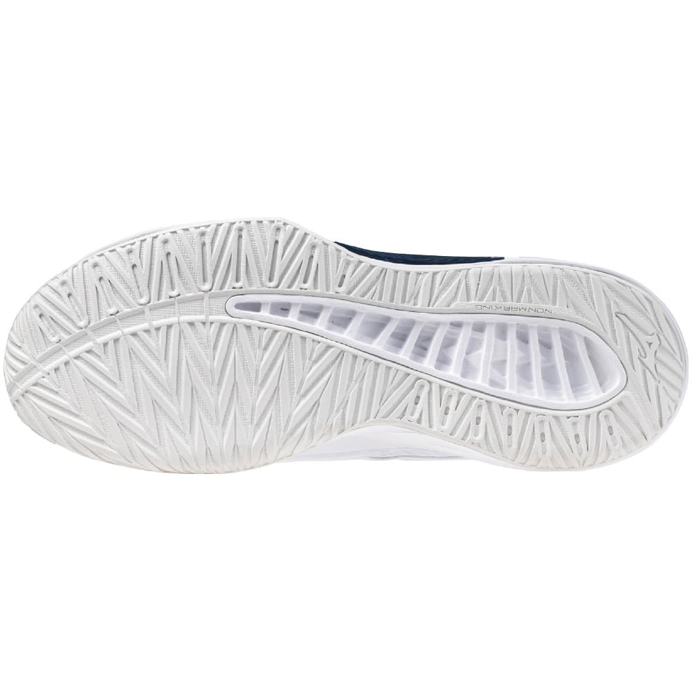 Mizuno Thunder Blade Z Volleyball Club White x Sax x Size Shoes, Activities, Indoor, Wide, Lightweight, Indoor, Entry, Beginner, Navy, 24.0 cm, 2.5E