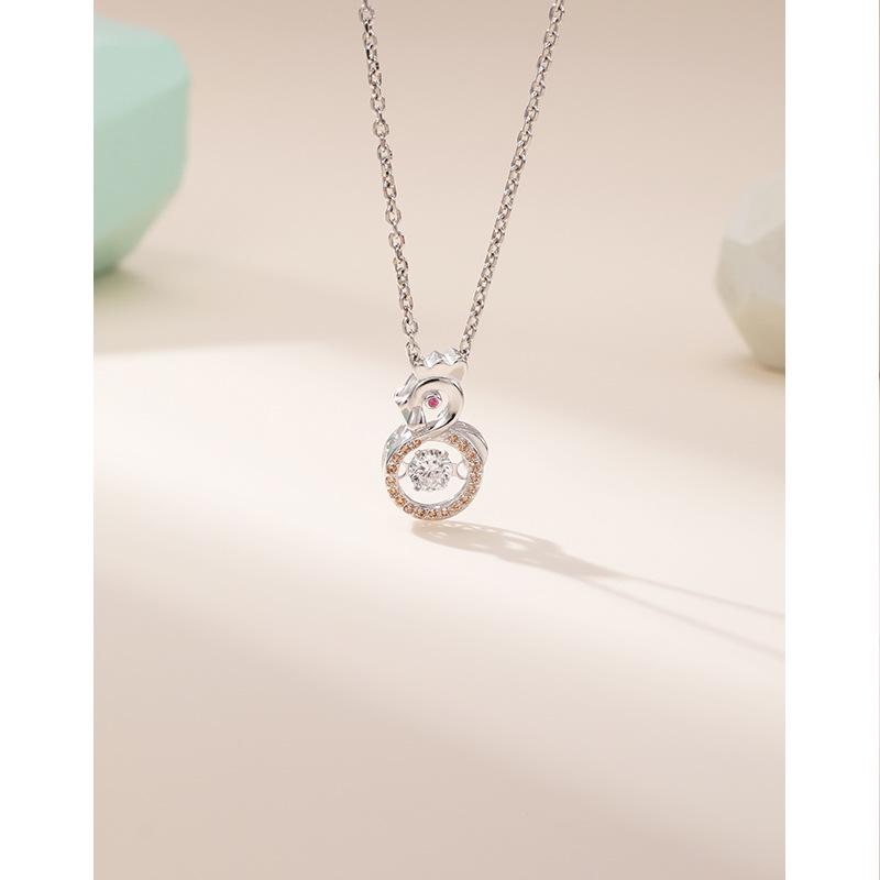 

Ожерелье из стерлингового серебра 925 пробы «Зодиакальный Петух» - Женская простая подвеска с инкрустированными бриллиантами, цепочка для ключиц и подвеска-сердечко 925 Sterling Silver