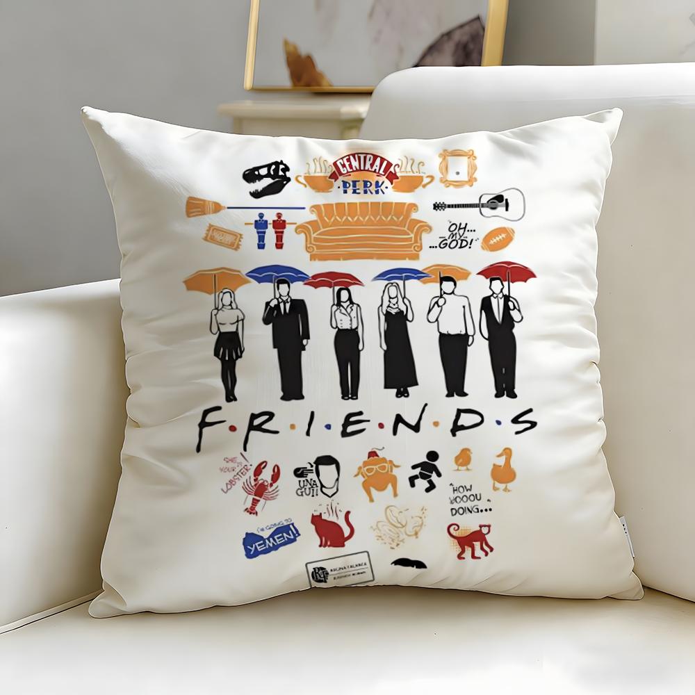 classic TV series Friends Cushion Cover Soft  EasyWash Pillow Case  Versatile for Couch Bed Travel and Office