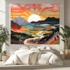 Landscape Wall Tapestry Colorful Nature Hanging Artistic Sunset Home Decor Mountaineering Boho Art Bedroom Living Room