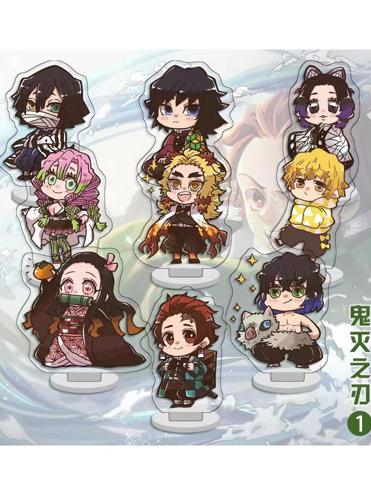 Demon Slayer Animation Character Stand Q Version Decoration Set Animation Stand Acrylic Model Ornament Creative Cute Stand