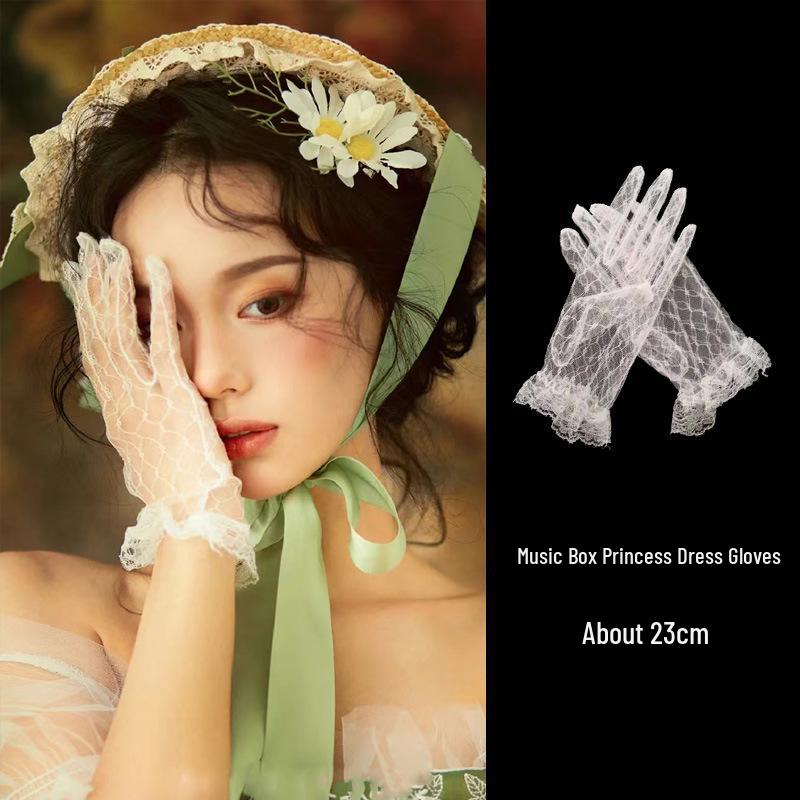Lace Mesh Gloves Princess Dress Accessories for Weddings & Photo Shoots
