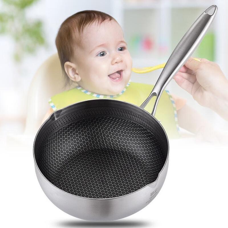 ZISIZ 22cm 316 Stainless Steel Tri-Ply Honeycomb Non-stick Soup Pot with Steamer