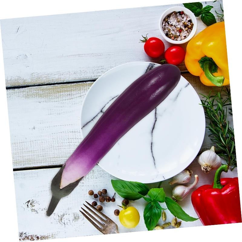 Simulation Eggplants Artificial Aubergine Model Cabinet Hotel Dining Room Restaurant Store Shop Decor Fake Vegetable Photo Props