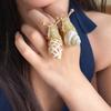 Adjustable Open Rings White Shell Geometric Ring Personality Shell Snail Ring  Jewelry Gift