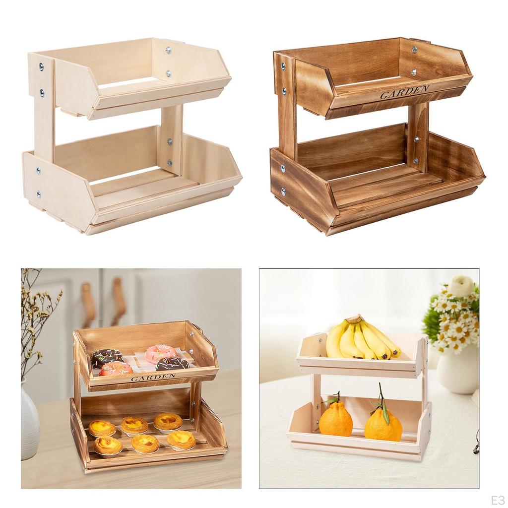 Elegant Wooden Fruit Organizer with Levels
