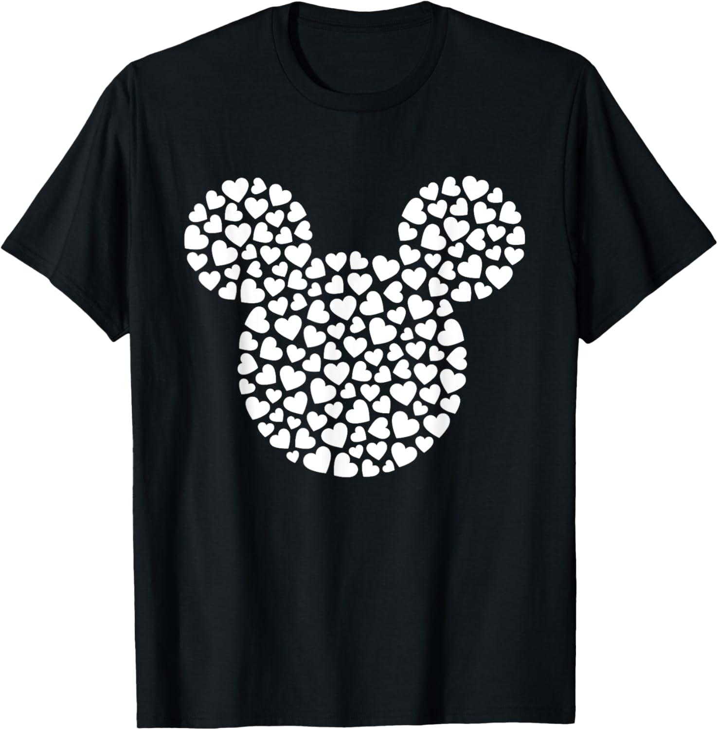 Hot Fashion Casual Disney Mickey Mouse Icon Filled with Hearts T-Shirt S-4XL Summer M чёрный