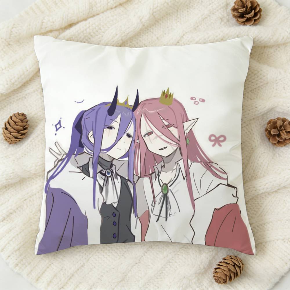 Anime Wemmbu Eggchan Tax Duo Doublesided Printed Square Decorative Cushion Cover for Sofa Living Room Home Decor
