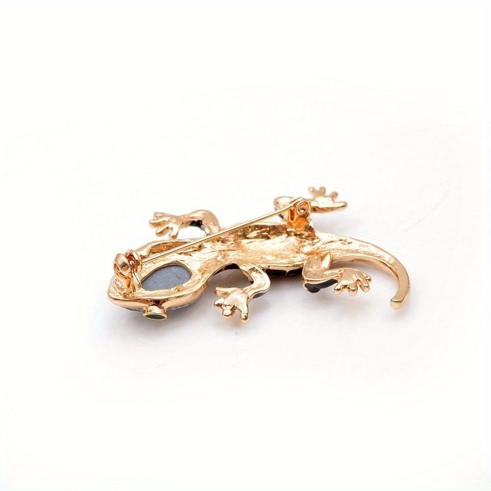 New Luxury Crystal Rhinestone Lizard Brooches for Women Men Creative Fashion Animal Pins Accessories Shining Jewelry Good Gift