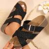 Fashion Summer All-Match Plus Size Slippers for Women 2025 Solid Wedges Slip-On Slippers Women Comfortable Buckle Strap Woman Sandlas