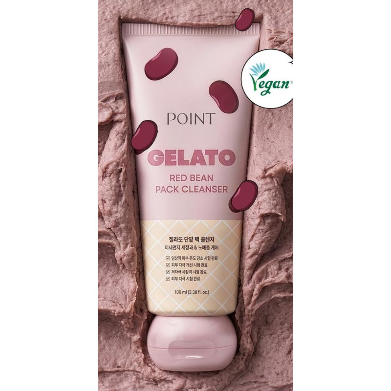 POINT Gelato Red Bean Pack Cleanser Hydrating Cooling Vegan Face Cleanser Gentle Deep Cleansing Korean Skincare 100ml
