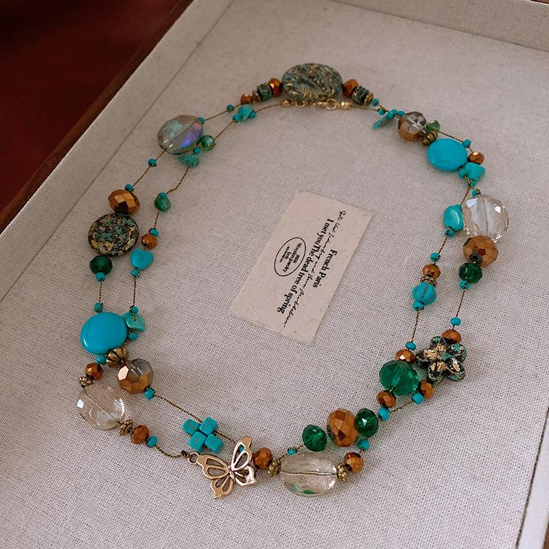 Богемное многослойное ожерелье с бабочками: Ретро, Универсальный Ювелирный Аксессуар Высокого Класса.