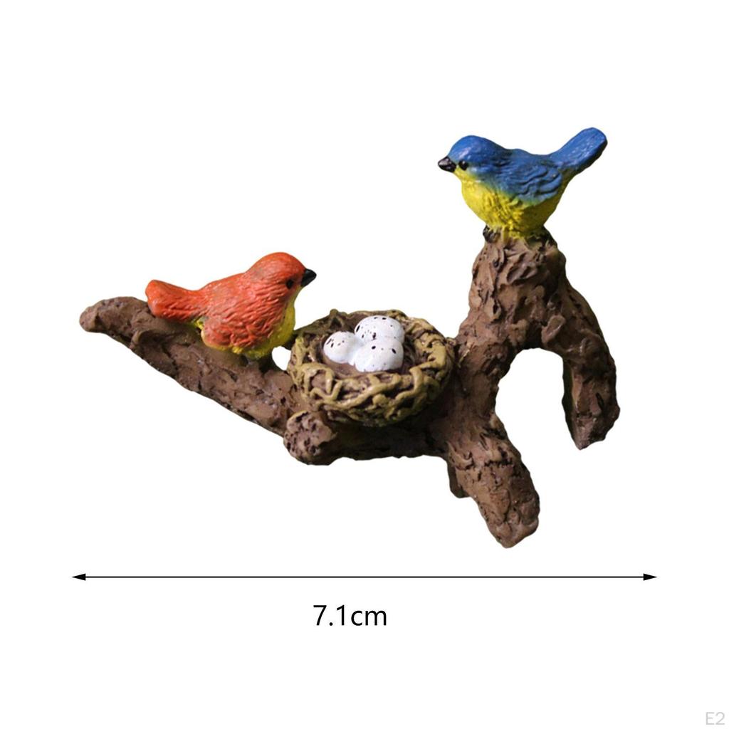 Bird Statue with Branch Hanging Ornament, Decoration Animal Sculpture Resin for