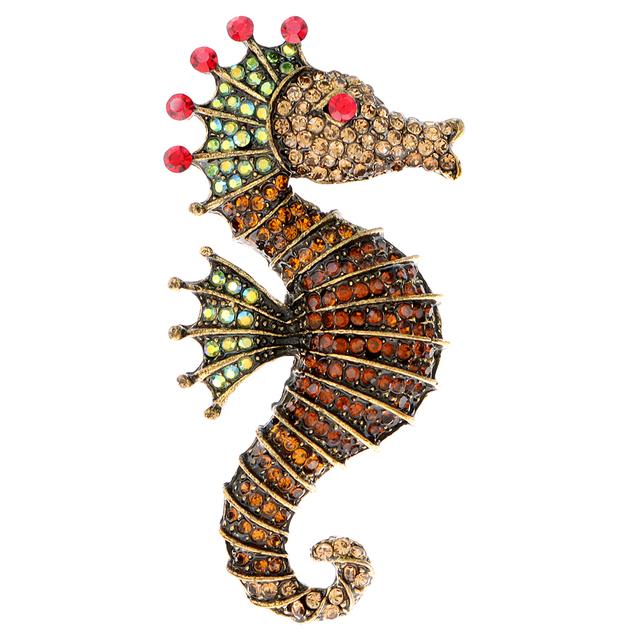 

Женские броши «Морской конек» со стразами, 2 цвета в наличии, булавка Hippocampus Japonicus, новинка 2023 года