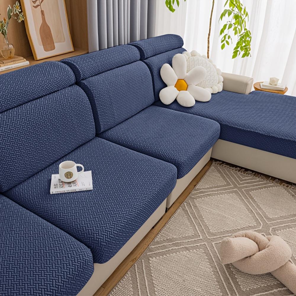 Jacquard Sofa Seat Cushion Covers Elastic Solid Color Couch Covers For Sofa Removable Sofa Covers Chaise Lounge Living Room