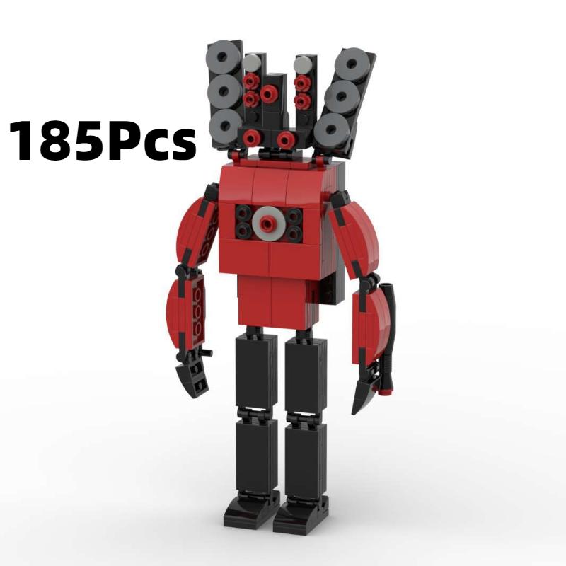 

Tv Toilet Skibidi Man Cameraman Building Blocks Diy Puzzle Toys Abs Kids Gifts червоний