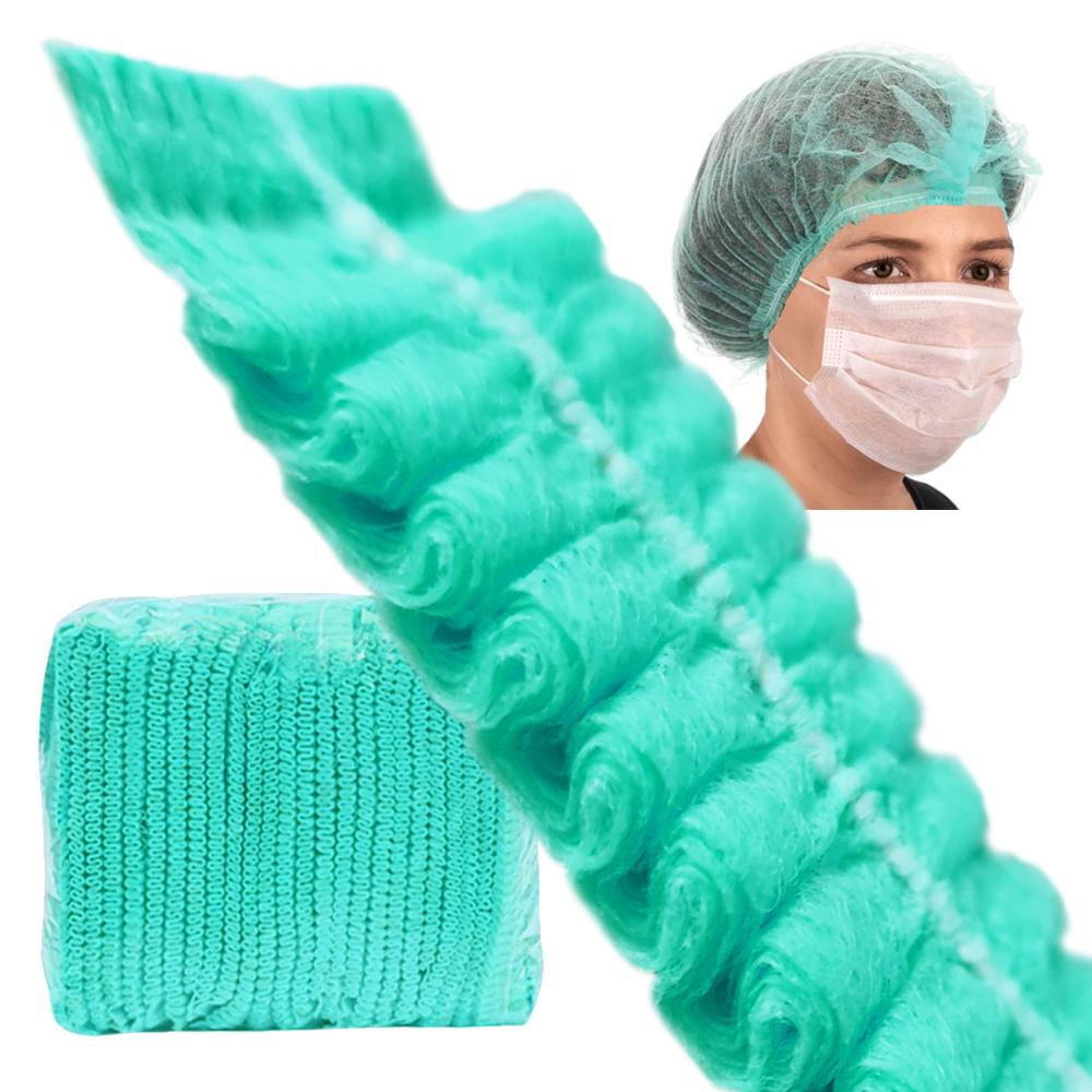 Disposable Cap Green Clip Non-woven 12G 100 Pcs