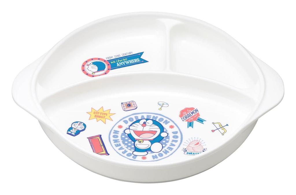 OSK Plate Tableware Doraemon DORA Lunch Plate for Children with Handle Deep Type with Rubber Feet Microwave Safe Dishwasher Safe Made In Japan CB-36