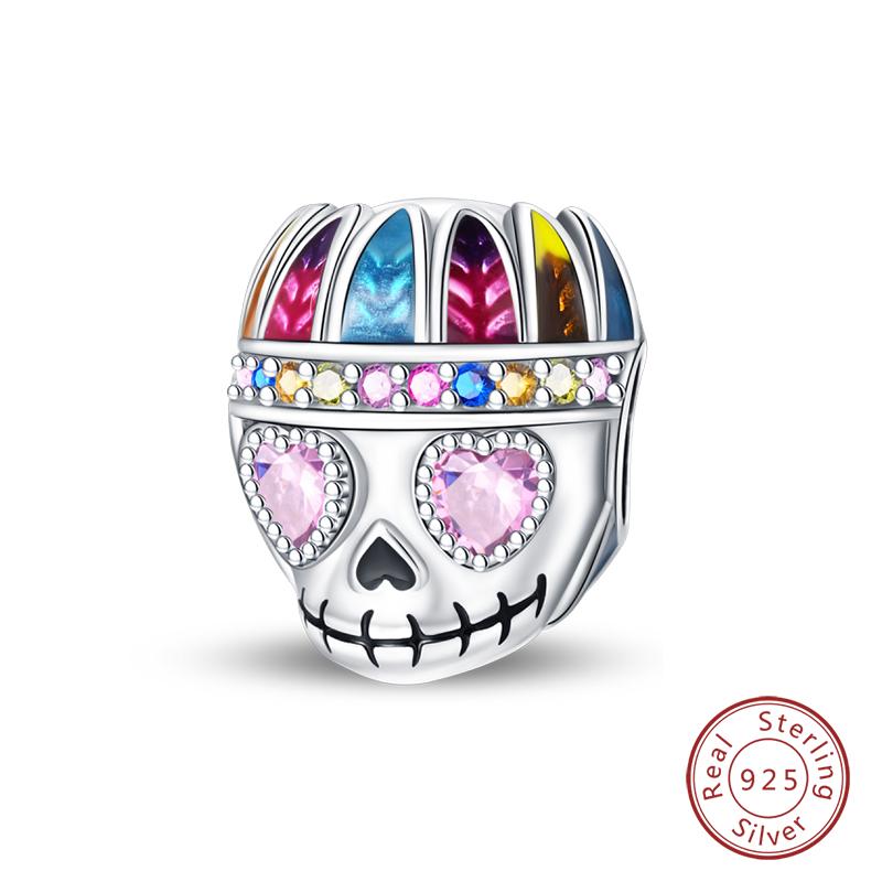 Copper Halloween Luminous Skull Little Elf Spider Bat Charms Beads Fit Qikaola Original Bracelets Diy Jewelry