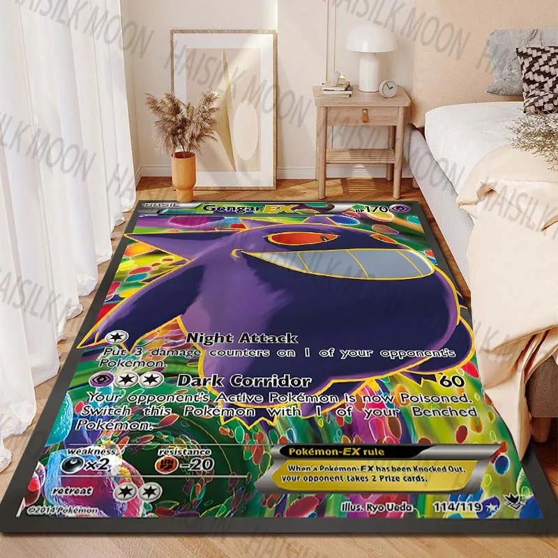 Gengar Pokémon Cards Printing Carpet for Living Room Bedroom Kid's Room Home Decor Area Rug Sofa Cloakroom Play Mat Potdemiel