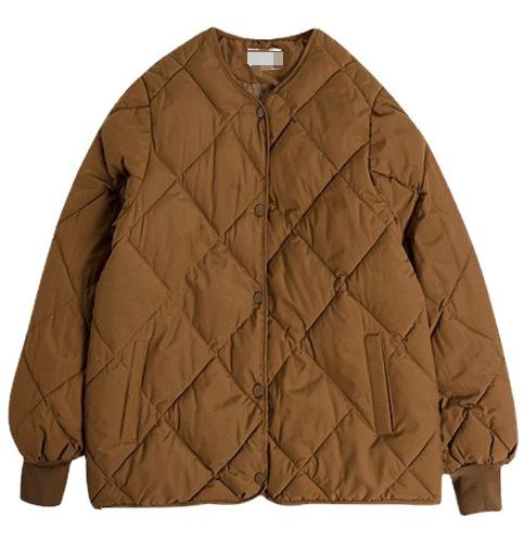 Spring new light short jacket small down cotton clothes with women's loose diamond cotton clothes