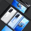 Luxury Plating Outer Screen Glass Case For Huawei Mate X2 Magnetic Hinge Shockproof Stand Clear Cover For Huawei Mate X2 Case