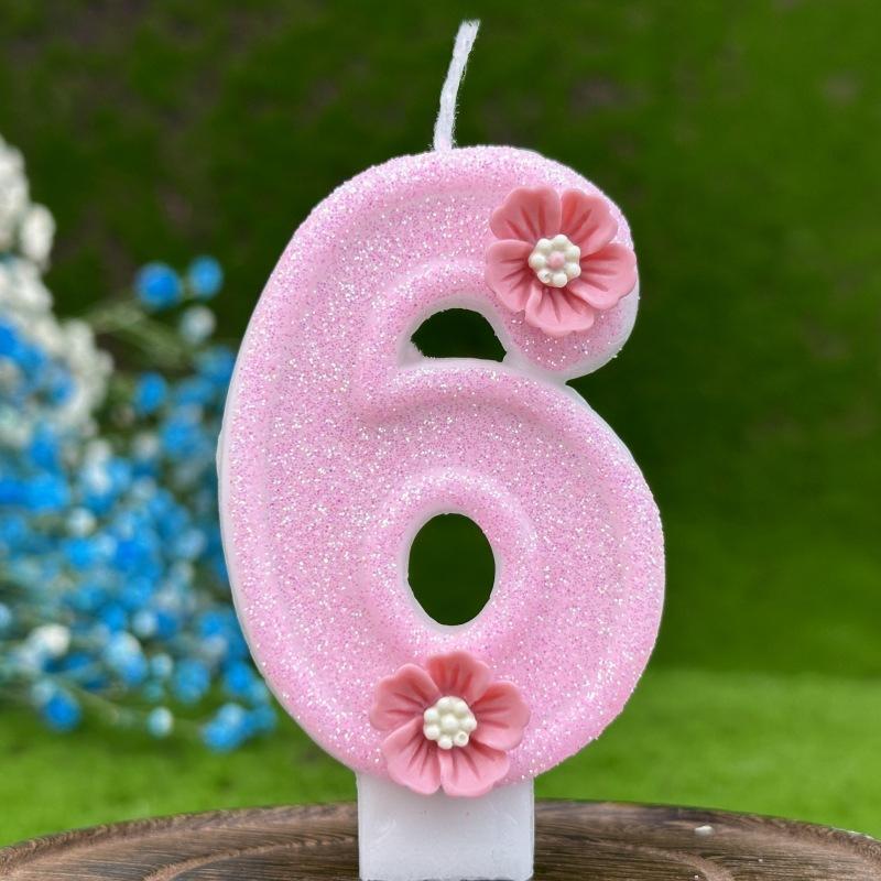Creative Digital Birthday Candle Cake Party Decoration Birthday Wax Diy Pink