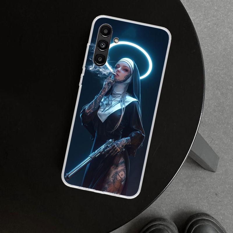 Dark Demon Nun Phone Case Cover for Samsung Galaxy A17 A16 A26 A36 A56 A57 A37 A15 A25 A35 A55 A14 A24 A34 A54 A13 A23 A33 A53 G